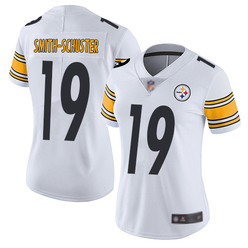 Women Pittsburgh Steelers Football #19 Limited White JuJu Smith Schuster Road Vapor Untouchable Nike NFL Jersey